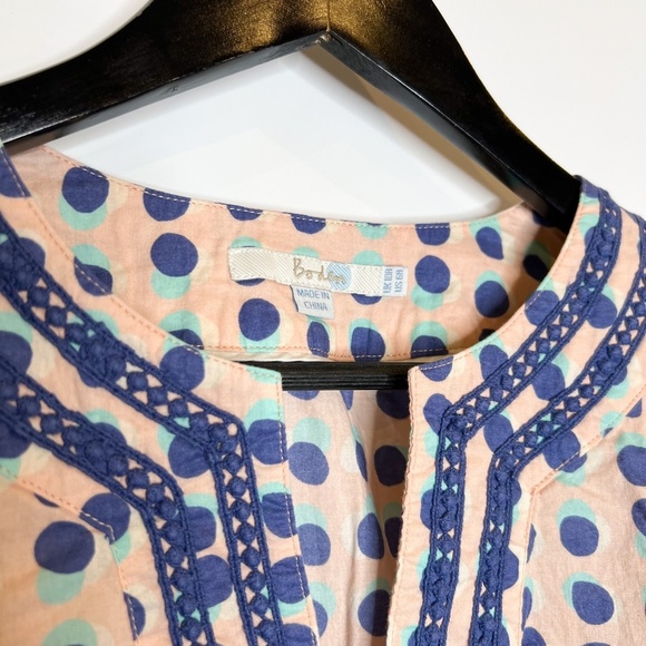 Boden Tunic Embroidered Top Polka Dot Printed - Picture 2 of 7